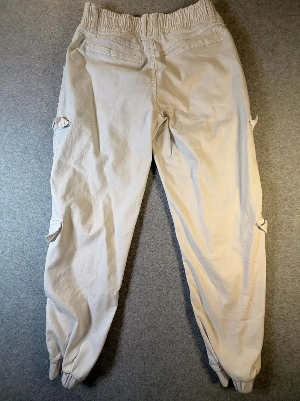 V.I.P. Cargo Jogger Pants Size 7/8 Beige Cotton Blend